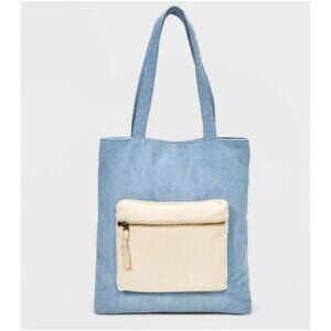 Art Class Kids' Blue & Cream Corduroy Tote Bag